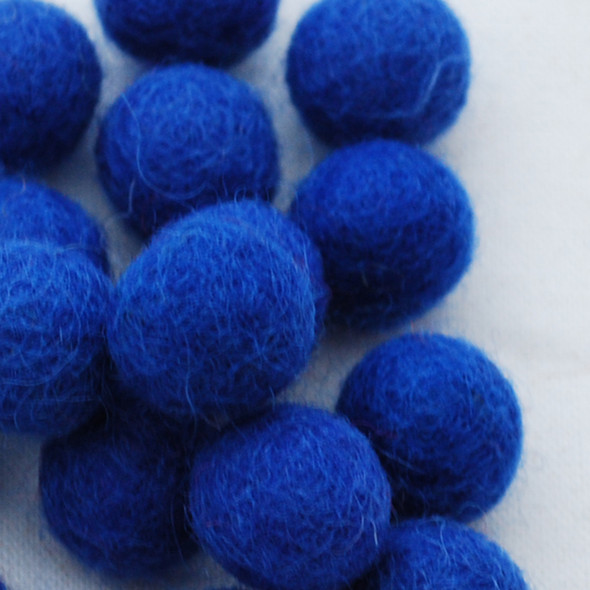 100% Wool Felt Balls - 2cm - Medium Blue - 20 Count / 100 Count