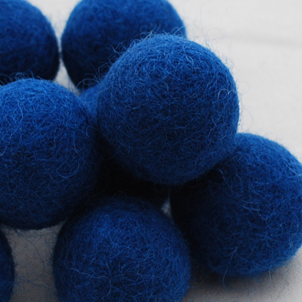 100% Wool Felt Balls - 10 Count - 3cm - Ultramarine Blue