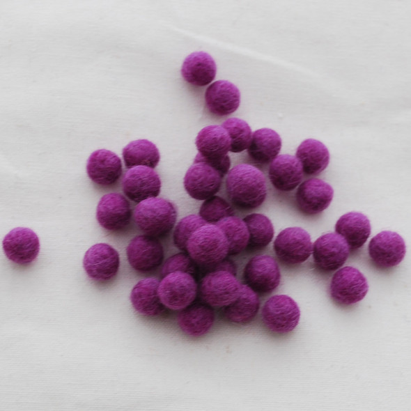 100% Wool Felt Balls - 1cm - Amethyst Purple - 50 Count / 100 Count