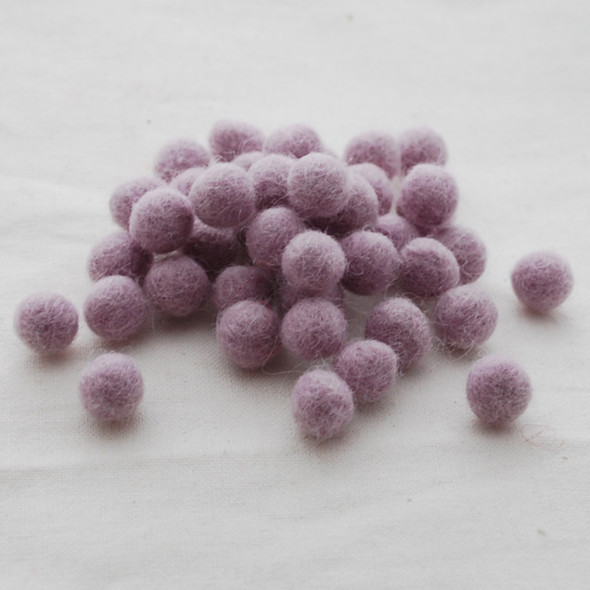 100% Wool Felt Balls - 1cm - Thistle Purple - 50 Count / 100 Count