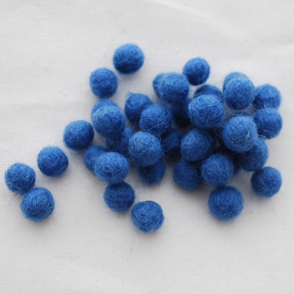 100% Wool Felt Balls - 1cm - Porcelain Blue - 50 Count / 100 Count