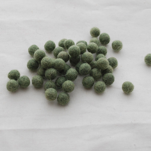 100% Wool Felt Balls - 1cm - Pistachio Green - 50 Count / 100 Count