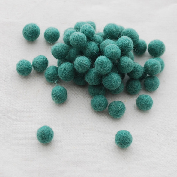 100% Wool Felt Balls - 1cm - Light Sea Green - 50 Count / 100 Count