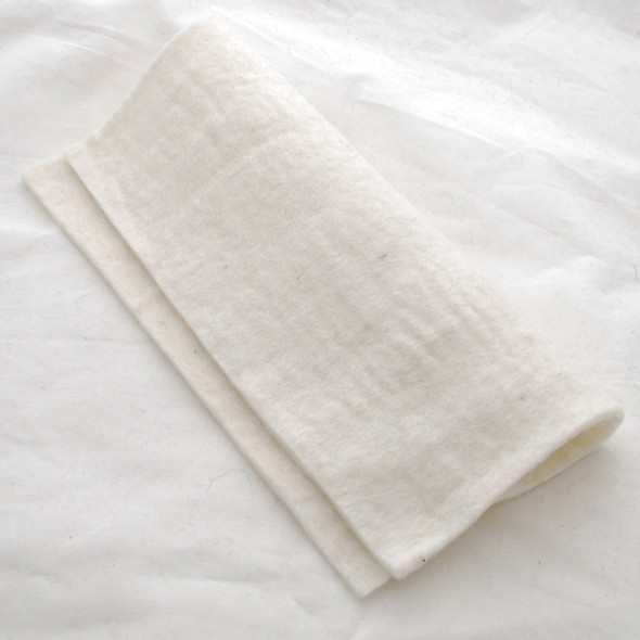 Handmade 100% Wool Felt Sheet - Approx 5mm Thick - 12" Square - Ivory