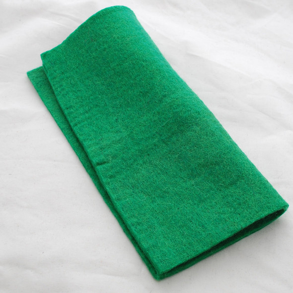 Handmade 100% Wool Felt Sheet - Approx 5mm Thick - 12" Square - Forest Green