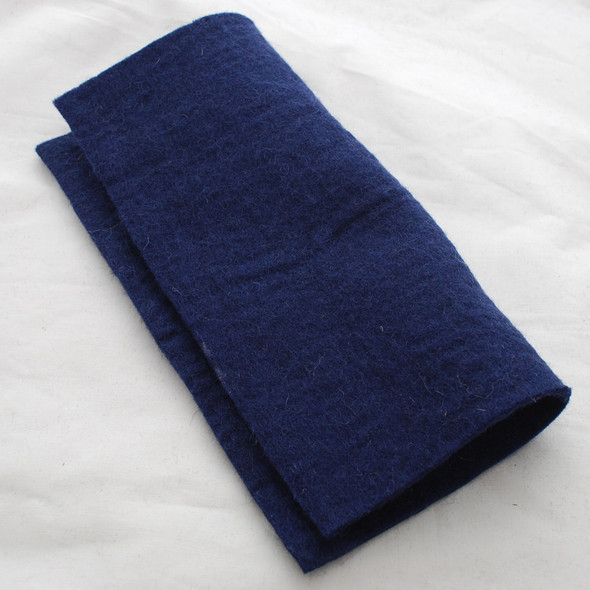 Handmade 100% Wool Felt Sheet - Approx 5mm Thick - 12" Square - Navy Blue