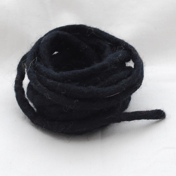 100% Wool Felt Cord - Handmade - 3 Metres - Black