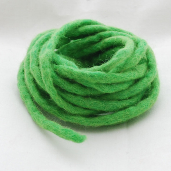 100% Wool Felt Cord - Handmade - 3 Metres - Green Flash