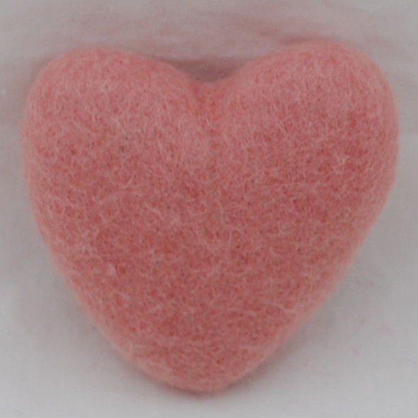 100% Wool Felt Heart - 10cm - Dusty Rose Pink