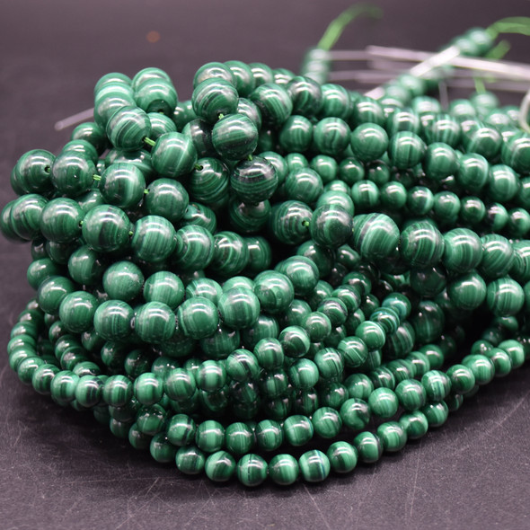 High Quality Grade A Natural Malachite Semi-precious Gemstone Round Beads 4mm, 6mm, 8mm, 10mm