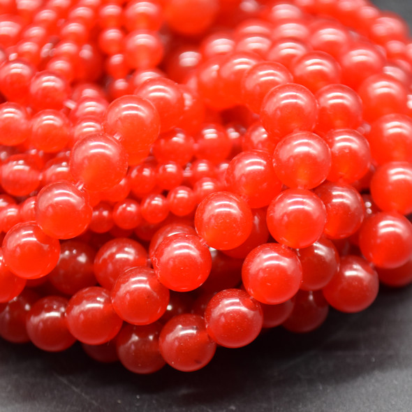 Ruby Red Jade (dyed) Semi-precious Gemstone Round Beads 4mm, 6mm, 8mm, 10mm