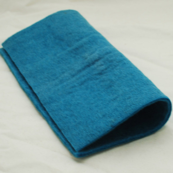 Handmade 100% Wool Felt Sheet - Approx 5mm Thick - 12" Square - Cerulean Blue
