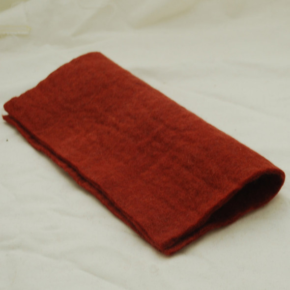 Handmade 100% Wool Felt Sheet - Approx 5mm Thick - 12" Square - Dark Chestnut Red