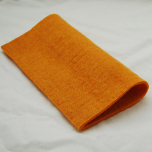 Handmade 100% Wool Felt Sheet - Approx 5mm Thick - 12" Square - Orange