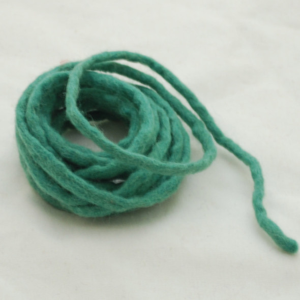 100% Wool Felt Cord - Handmade - 3 Metres - Light Sea Green