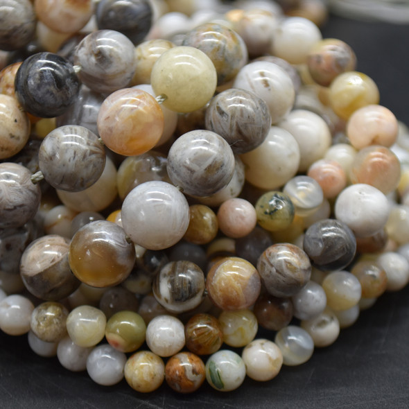 High Quality Grade A Natural Bamboo Agate Gemstone Round Beads 4mm, 6mm, 8mm, 10mm sizes