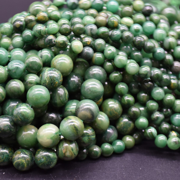 High Quality Grade A Natural Verdite African Jade Gemstone Round Beads 4mm, 6mm, 8mm, 10mm sizes