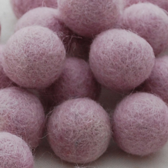 100% Wool Felt Balls - 2.5cm - Light Pastel Purple - 20 Count / 100 Count