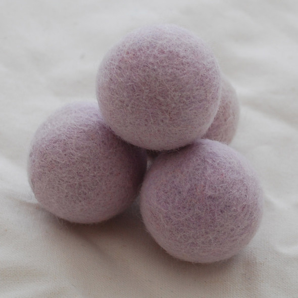 100% Wool Felt Balls - 5 Count - 4cm - Light Pastel Purple