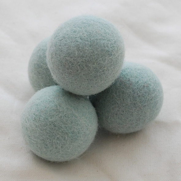 100% Wool Felt Balls - 5 Count - 4cm - Mint Blue