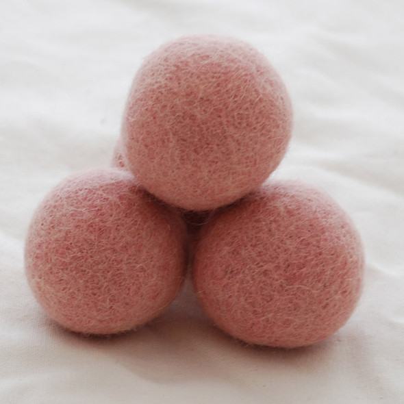 100% Wool Felt Balls - 5 Count - 4cm - Pastel Pink