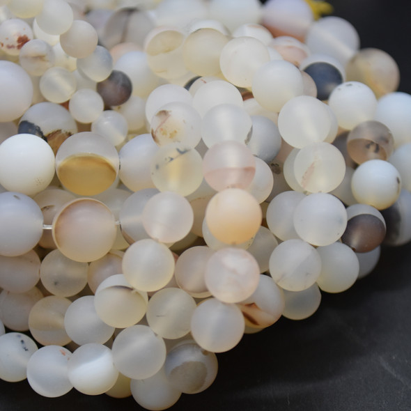 High Quality Grade A Montana Agate Frosted / Matte Semi-precious Gemstone Round Beads 4mm, 6mm, 8mm, 10mm sizes