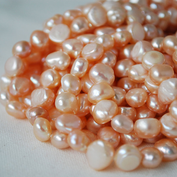 16" Strand Natural Freshwater Pearl Beads Nuggets Pink 7 - 9mm Grade A