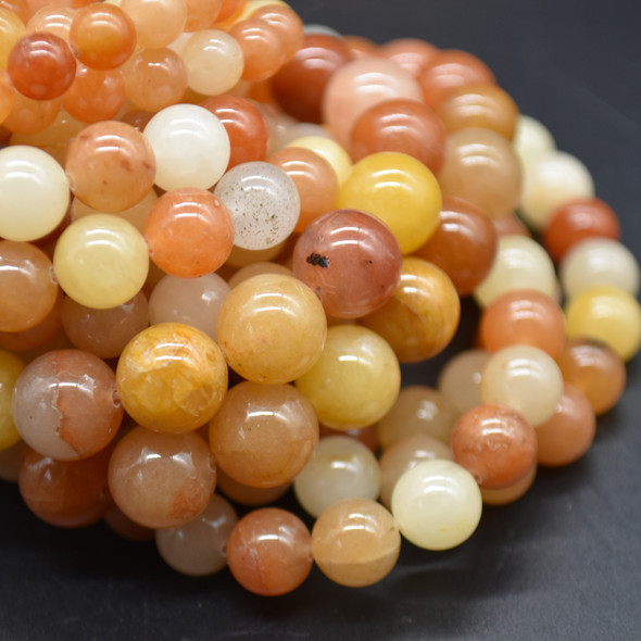 Natural Quartzite (orange) Semi-precious Gemstone Round Beads - 4mm, 6mm, 8mm, 10mm sizes
