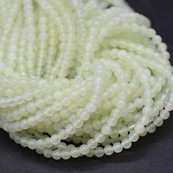 High Quality Grade A Natural New Jade Semi-Precious Gemstone Round Beads - 2mm - 15" long