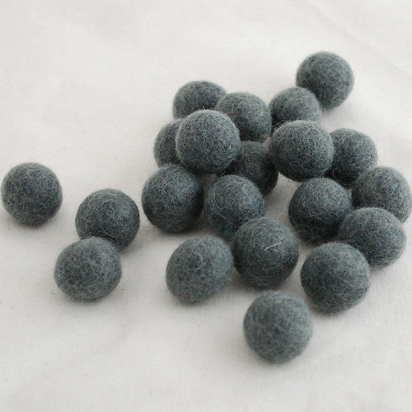 100% Wool Felt Balls - 2cm - Slate Grey - 20 Count / 100 Count