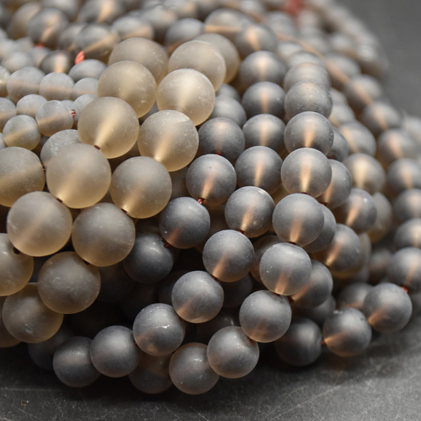 High Quality Grade A Natural Smoky Quartz (brown) Frosted / Matte Semi-precious Gemstone Round Beads - 4mm, 6mm, 8mm, 10mm sizes