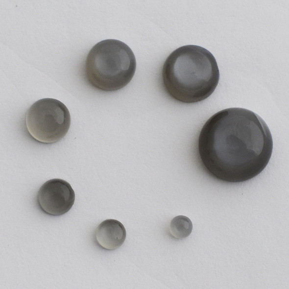 Grade AA Natural Grey Moonstone Semi-precious Gemstone Round Cabochon - 3mm, 4mm, 5mm, 6mm, 7mm, 8mm, 10mm sizes