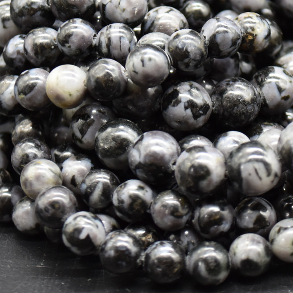 High Quality Grade A Natural Grey Opal Semi-precious Gemstone Round Beads - 6mm, 8mm, 10mm sizes