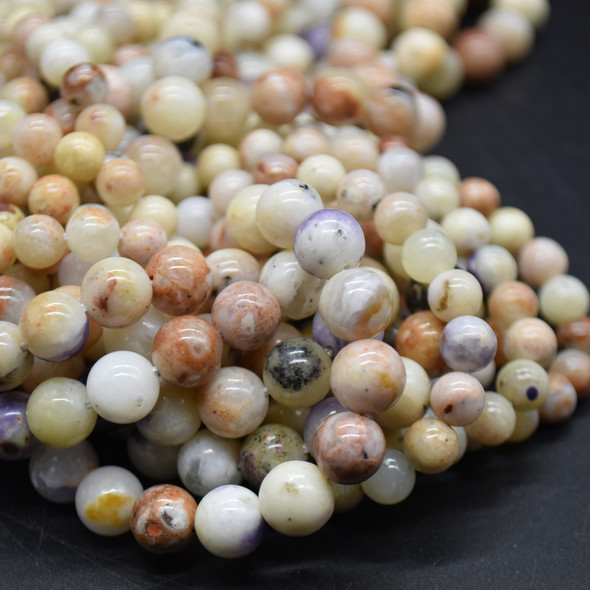 High Quality Grade A Natural Purple Opal Semi-precious Gemstone Round Beads - 6mm, 8mm, 10mm sizes - 14" strand