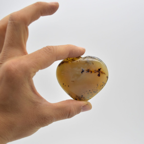 High Quality Natural Dendritic Agate Heart Semi-precious Gemstone Heart - 1 Gemstone Heart - 90 grams -#11