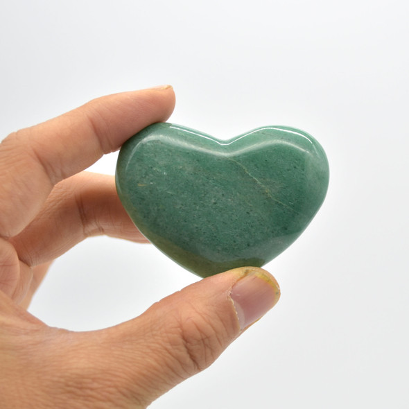 High Quality Natural Green Aventurine Heart Semi-precious Gemstone Heart - 1 Gemstone Heart - 62 grams - #6