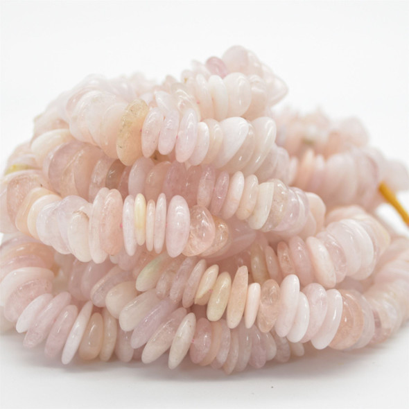 High Quality Grade A Natural Pink Morganite Semi-precious Gemstone Chunky Chips / Nuggets Beads - 8mm - 15mm x 1mm - 6mm - 15" strand