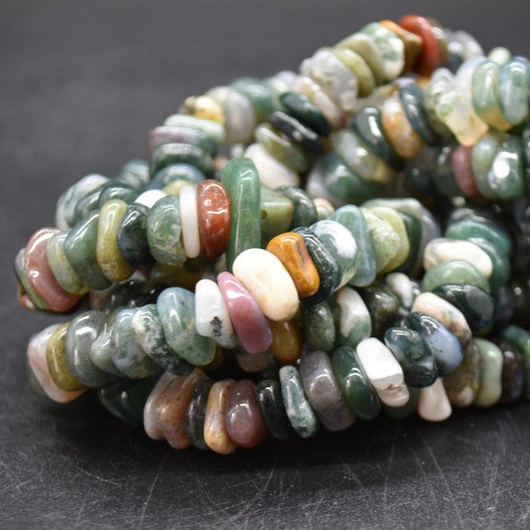 High Quality Grade A Natural Fancy Jasper Semi-precious Gemstone Chunky Chips Nuggets Beads - approx 8mm - 15mm x 1mm - 6mm -  15" strand