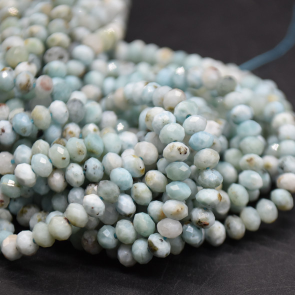 Perle In Pietra Naturale Larimar Blue Stone - Ronda - Filo Da 39 Cm (circa 63 Perle Da 6mm) - Per Creare Gioielli Fai Da Te (Collane, Bracciali)