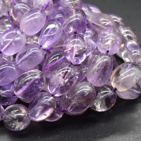 Natural Lavender Amethyst Semi-precious Gemstone Large Nugget Beads - approx 12mm - 16mm x 10mm - 12mm - 15" long