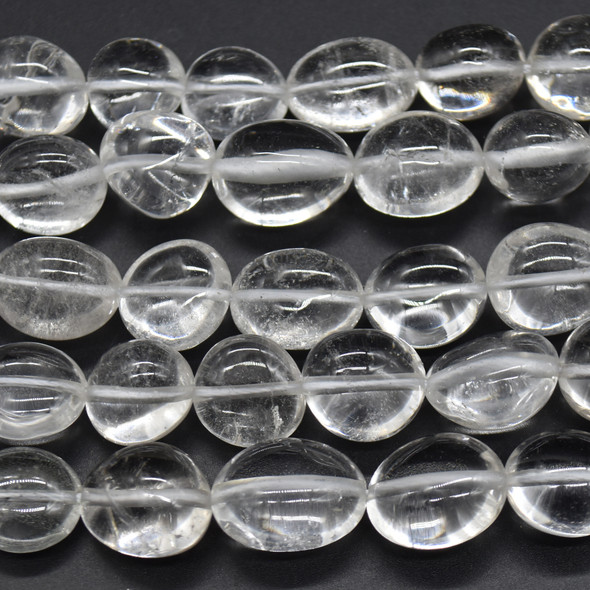 Natural Clear Crystal Quartz Semi-precious Gemstone Large Nugget Beads - approx 12mm - 16mm x 10mm - 12mm - 15" long