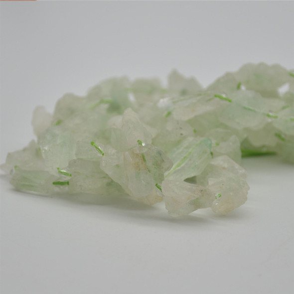 Raw Natural Green Crystal Semi-precious Gemstone Nugget Beads - approx 15mm - 20mm - approx 15" strand