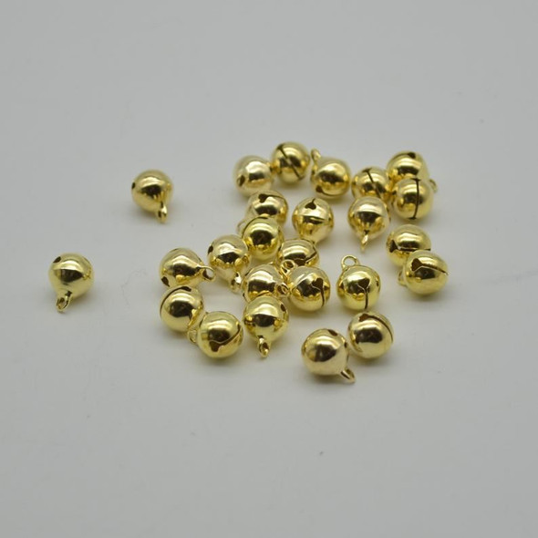 Metallic Jingle / Sleigh Bells - Gold  - 100 Count - 10mm