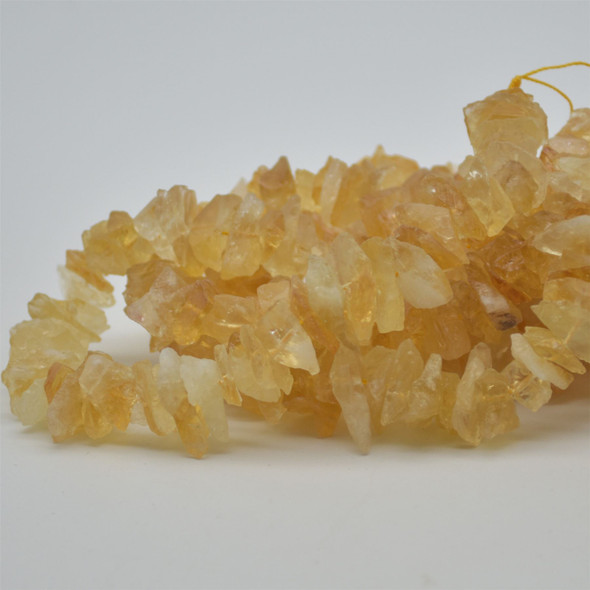 Raw Hand Polished Heat Treated Citrine Semi-precious Gemstone Nugget Beads - approx 10mm - 20mm x 6mm - 12mm - approx 15" strand