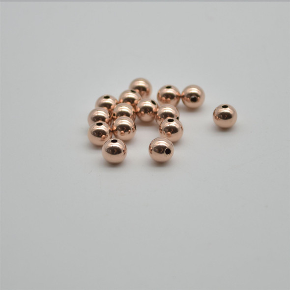 14K Rose Gold Filled Findings - 5 Gold Filled Round Seamless Spacer Beads - 6mm - 5 per pack - 1.5mm hole