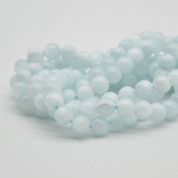 High Quality Grade A Natural Light Blue Moonstone Semi-precious Gemstone Round Beads - 6mm - approx 14" strand