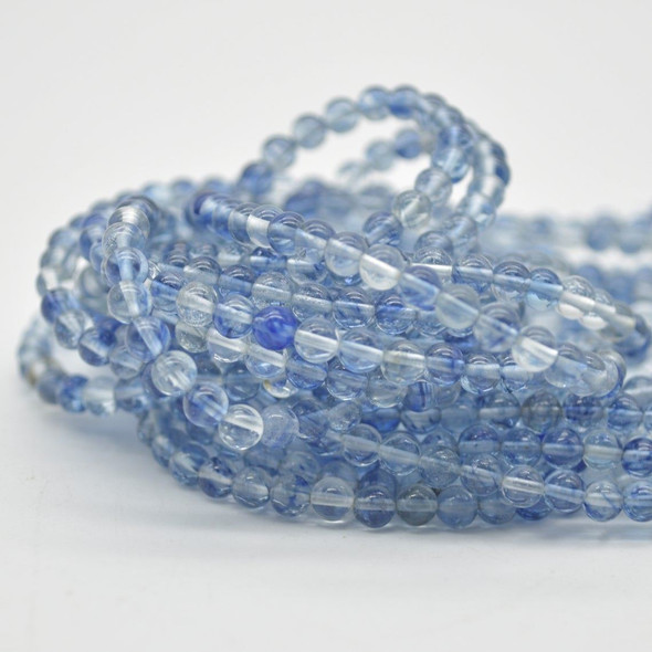 High Quality Ultramarine Blue Quartz (man made) Round Beads - 4mm - 15" strand