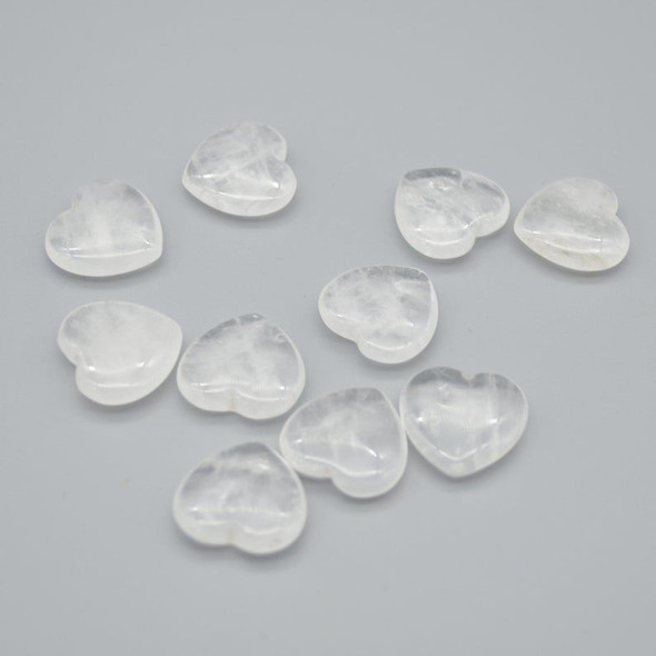 Natural Clear Quartz Gemstone Heart - 1 count - 2cm - 3.5 grams