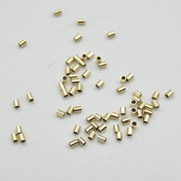 14K Gold Filled Findings - Cut Tube - Gold Filled Crimp - 1.6mm x 2mm - 20 or 50 per pack - Made in USA