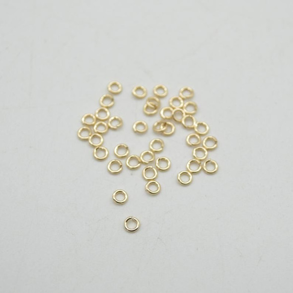 14K Gold Filled Findings - Gold Filled Click and Lock Jump Ring - 0.76mm x 3.5mm - 10 or 20 Count - Made in USA